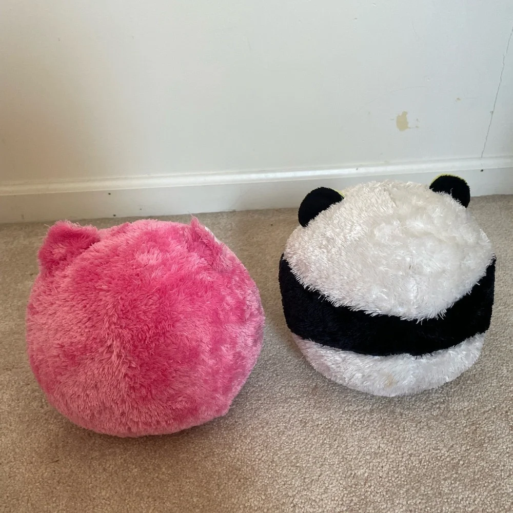 TY Beanie Ballz: Tumbles the Pink Cat & Bonsai the Panda Plush Set